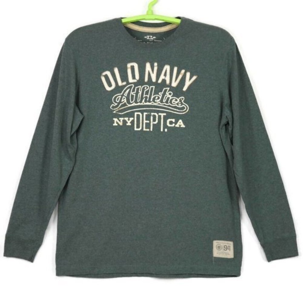 Old Navy Athletics T-Shirt Shirt Green Long Sleeve XL‎